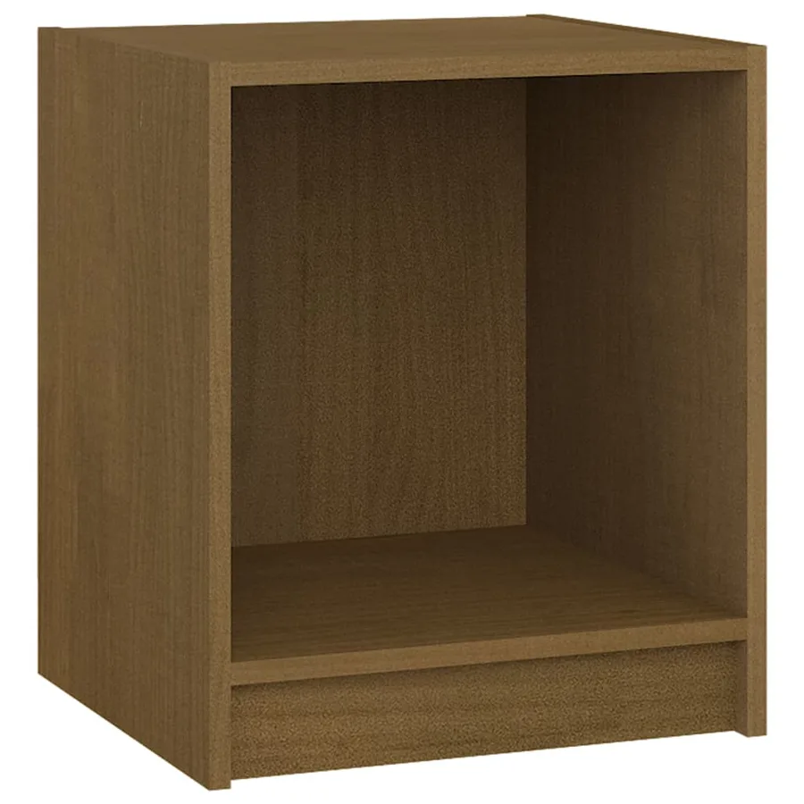 Table de chevet Marron miel 35,5x33,5x41,5cm Bois de pin massif - 2