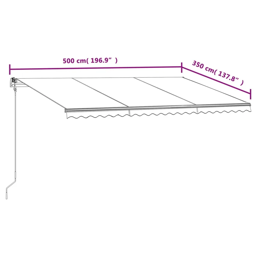 Auvent rétractable automatique 500x350 cm Crème - 8
