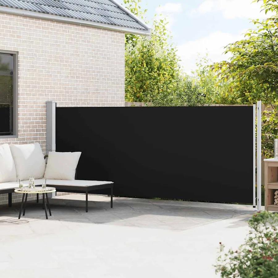 Auvent latéral rétractable de patio 600x160 cm noir - 3