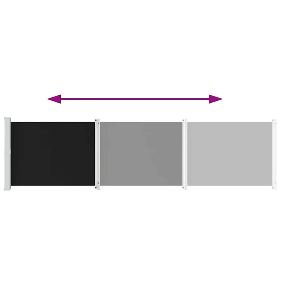 Auvent latéral rétractable de patio 600x160 cm noir - 7