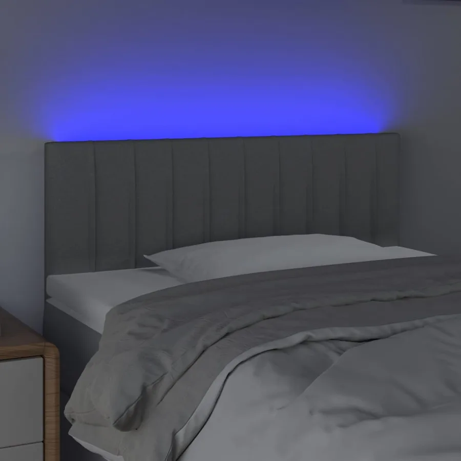 Tête de lit à LED Gris clair 90x5x78/88 cm Tissu - 3