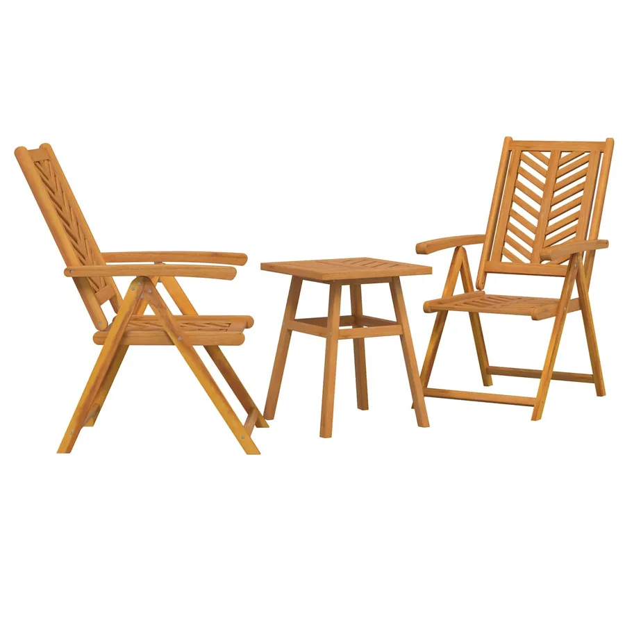 Ensemble de salle à manger pour jardin 3 pcs Marron - 2
