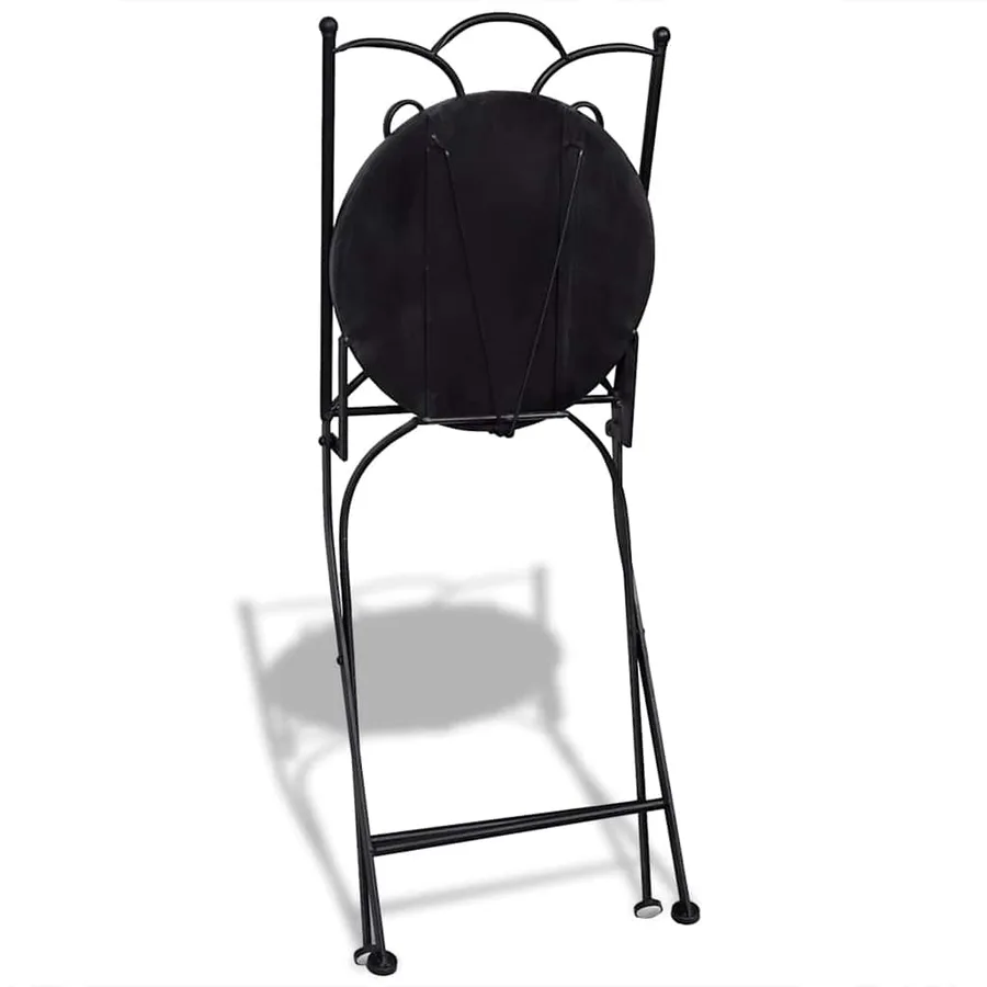 Chaises pliables de bistro 2 pcs Céramique Terre cuite et blanc - 3