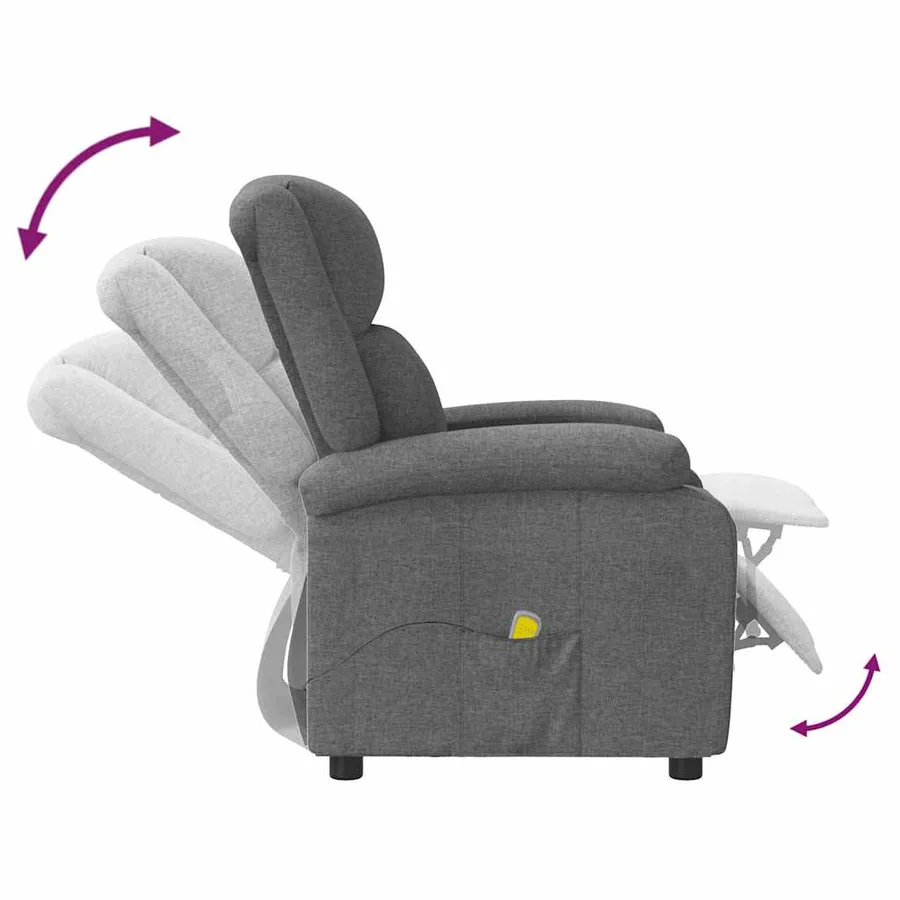 Fauteuil de massage Gris foncé Tissu - 7