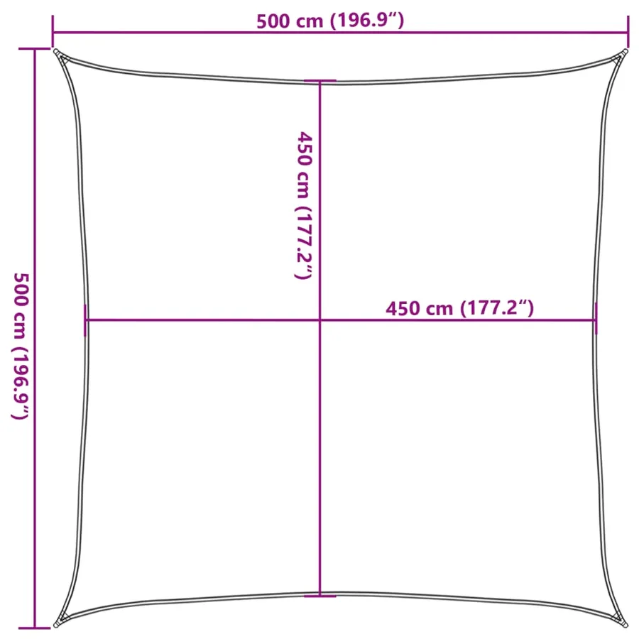 Voile d'ombrage 160 g/m² Noir 5x5 m PEHD - 10