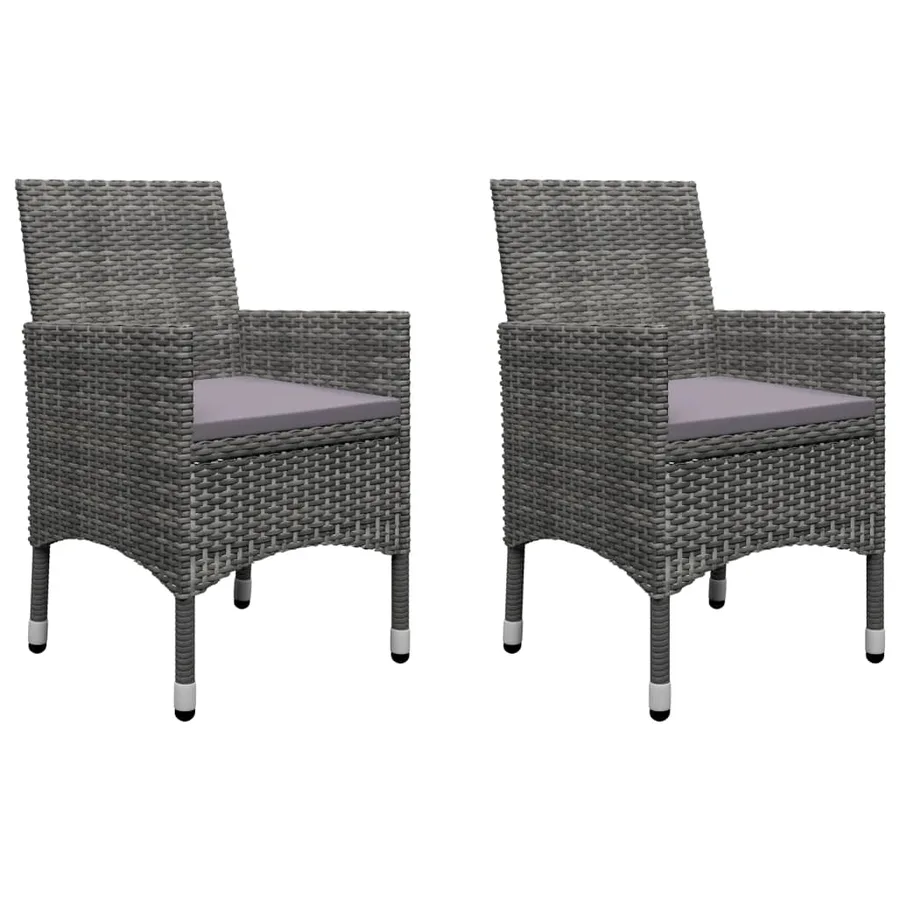 Ensemble à manger de jardin 3 pcs Gris - 5