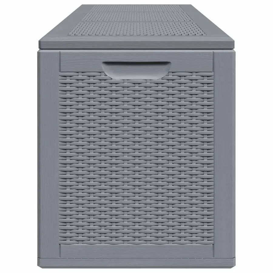 Boîte de rangement de jardin gris PP rotin 270 L - 6
