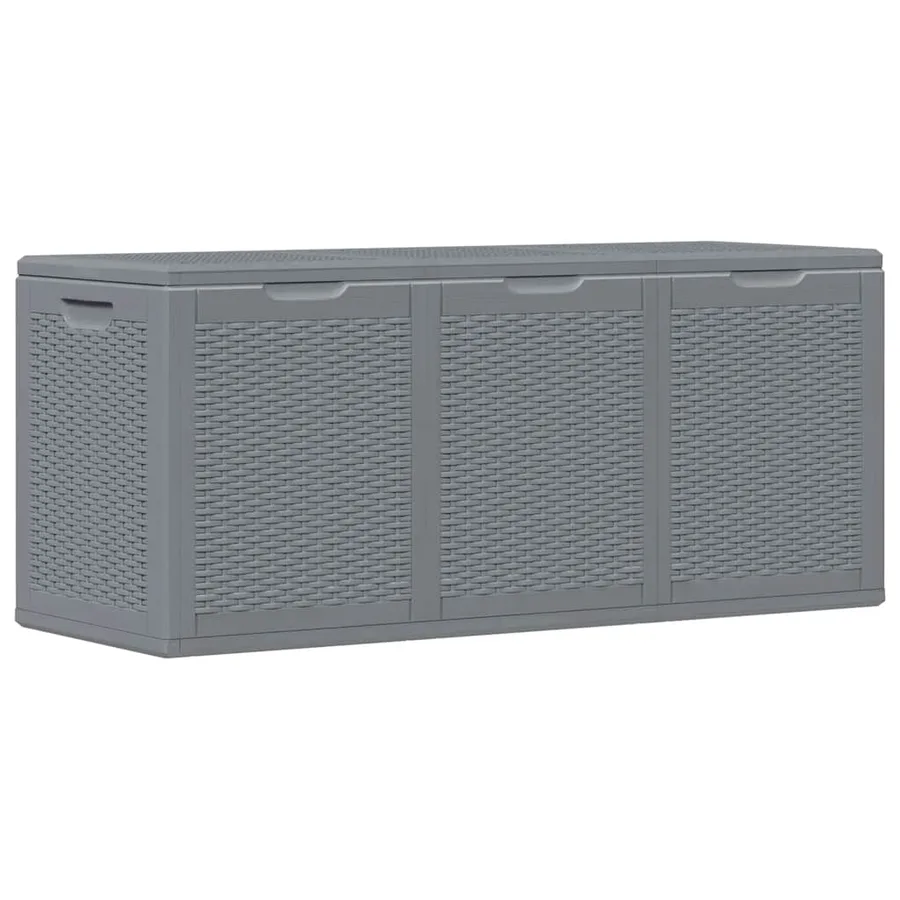 Boîte de rangement de jardin gris PP rotin 270 L - 7