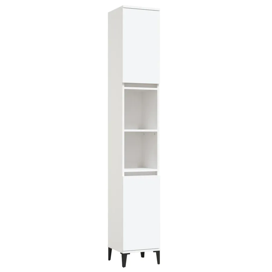 Ensemble de meubles salle de bain 3 pcs blanc bois d'ingénierie - 6