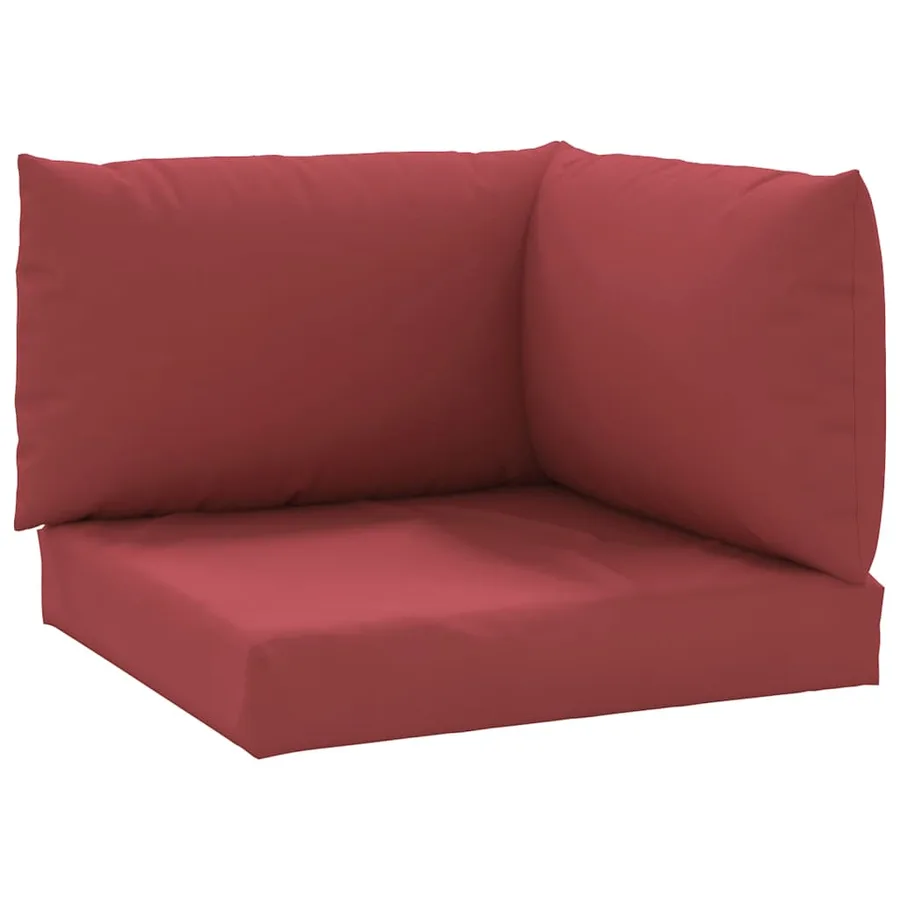Coussins de palette lot de 3 rouge bordeaux tissu oxford - 2