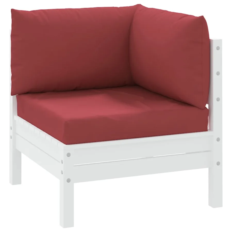 Coussins de palette lot de 3 rouge bordeaux tissu oxford - 3