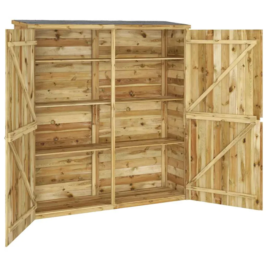 Abri à outils de jardin 163x50x171 cm Bois de pin solide - 6