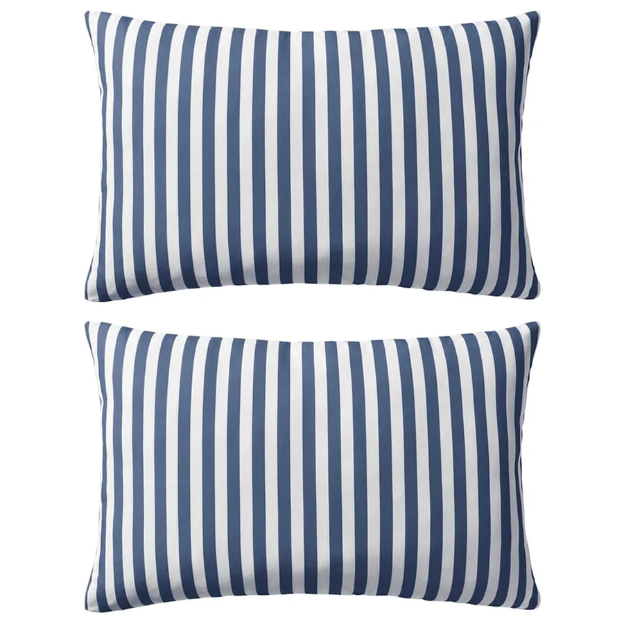 Oreiller d'extérieur lot de 2 Impression rayure 60 x 40 cm Bleu