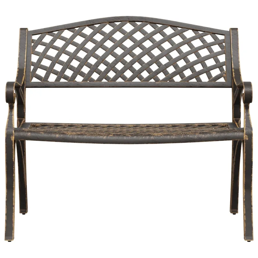 Banc de jardin 102 cm aluminium coulé bronze - 3
