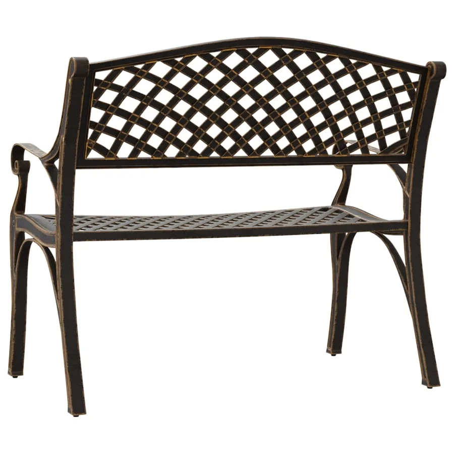 Banc de jardin 102 cm aluminium coulé bronze - 5