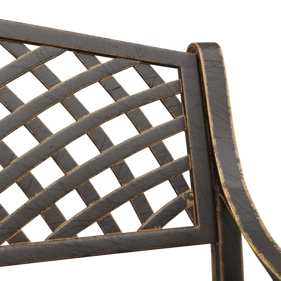 Banc de jardin 102 cm aluminium coulé bronze - 6