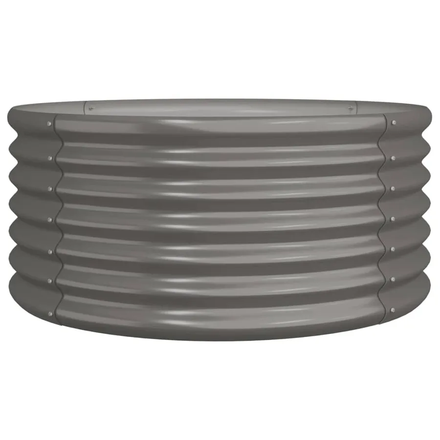 Jardinière de jardin Acier galvanisé 80x80x36 cm Gris - 2
