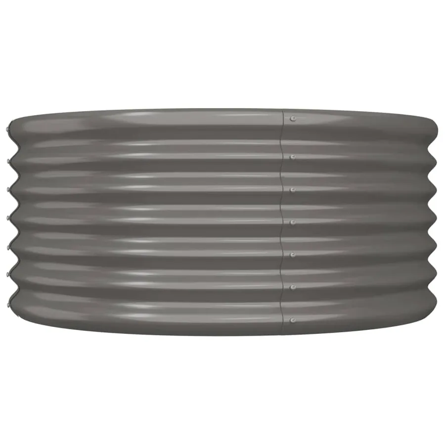 Jardinière de jardin Acier galvanisé 80x80x36 cm Gris - 3