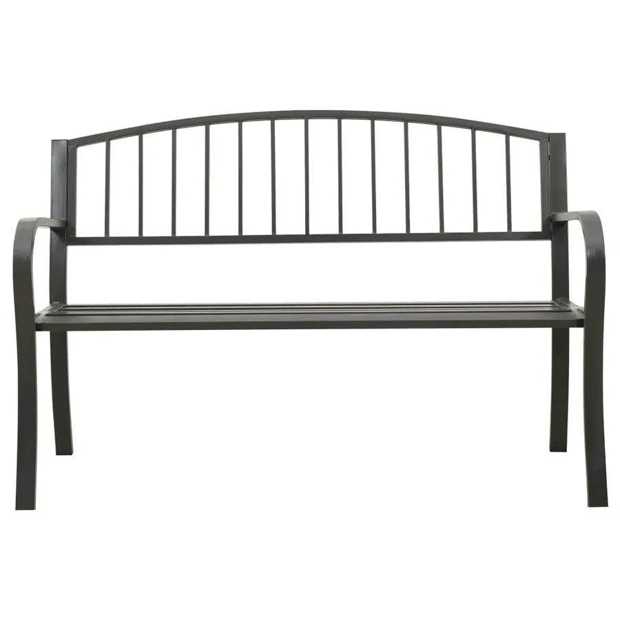 Banc de jardin Gris 120 cm Acier - 2