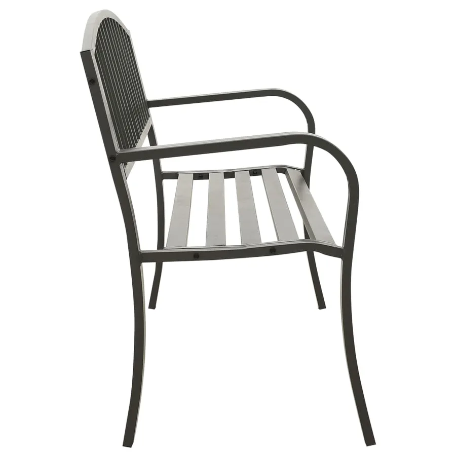 Banc de jardin Gris 120 cm Acier - 3
