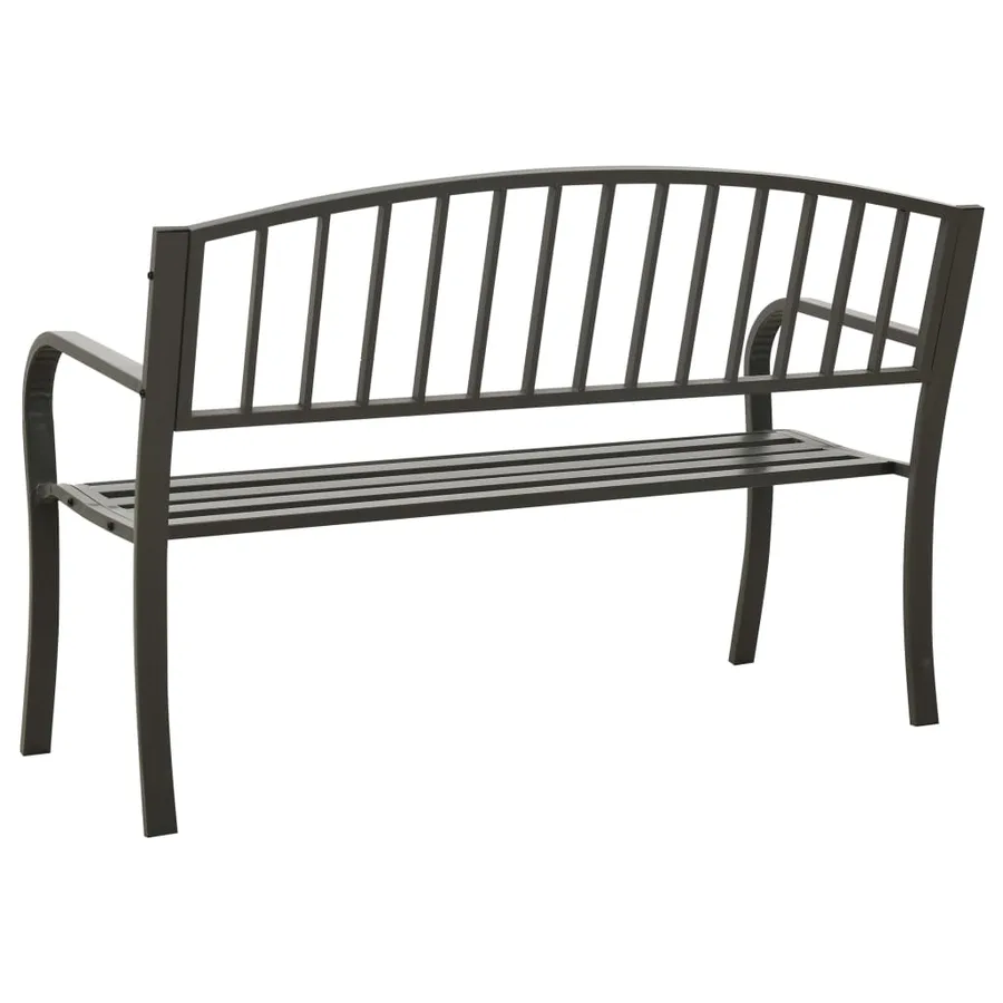 Banc de jardin Gris 120 cm Acier - 4