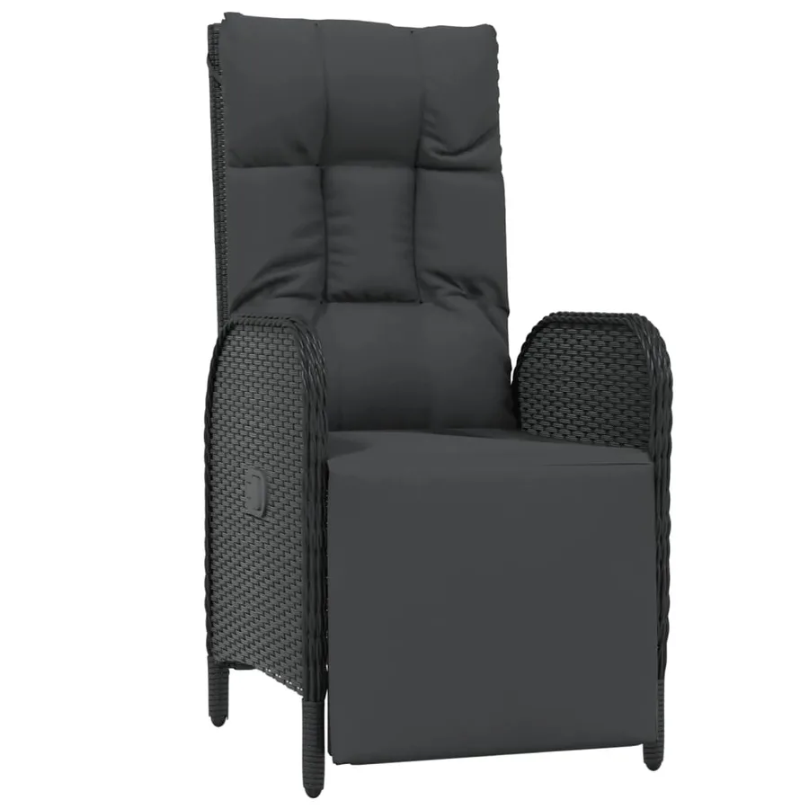 Chaises inclinables d'extérieur et coussins lot de 2 Poly rotin - 3