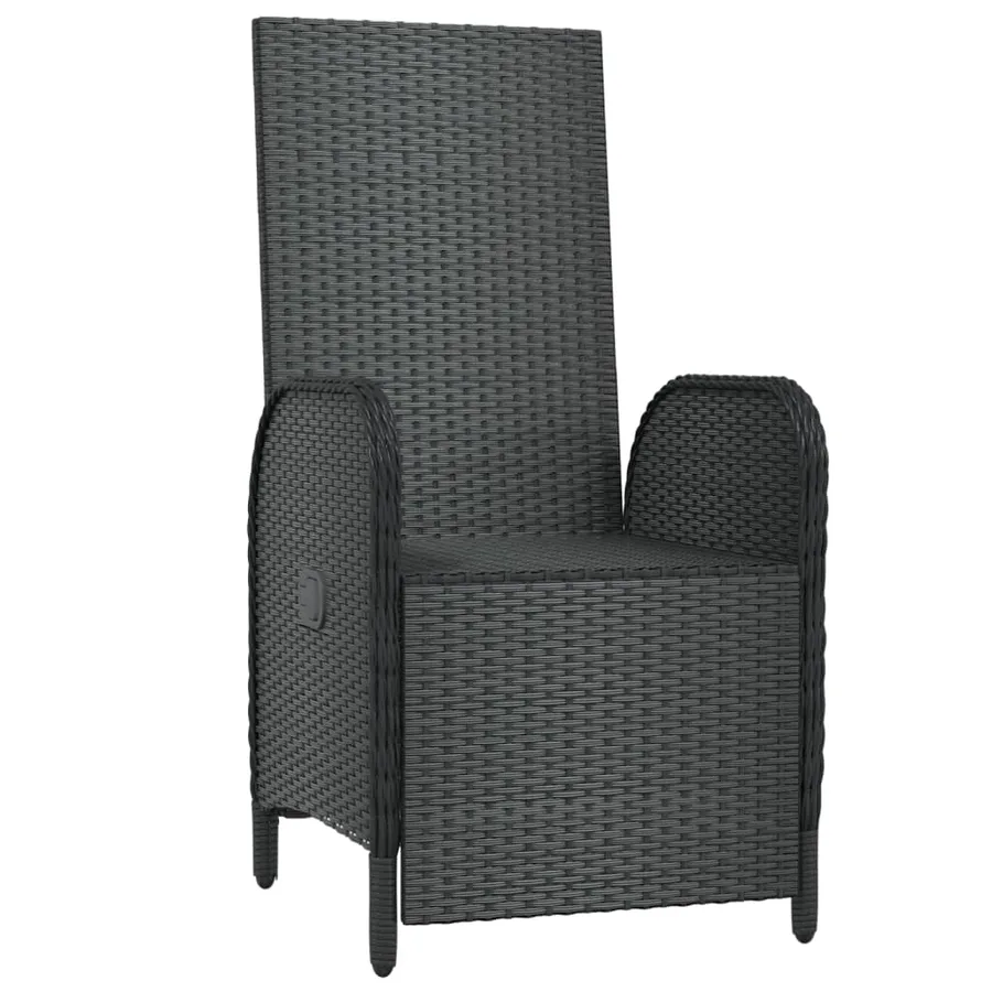 Chaises inclinables d'extérieur et coussins lot de 2 Poly rotin - 4