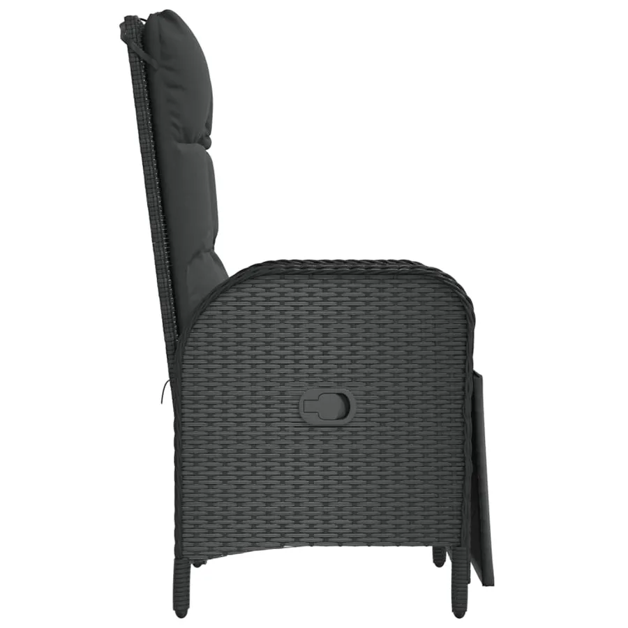 Chaises inclinables d'extérieur et coussins lot de 2 Poly rotin - 6