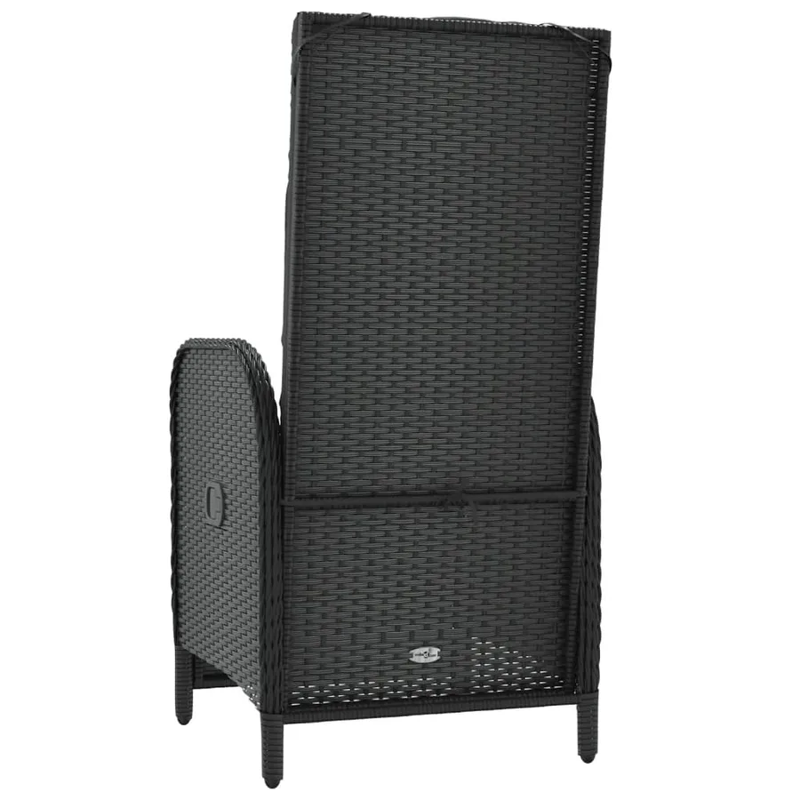 Chaises inclinables d'extérieur et coussins lot de 2 Poly rotin - 7