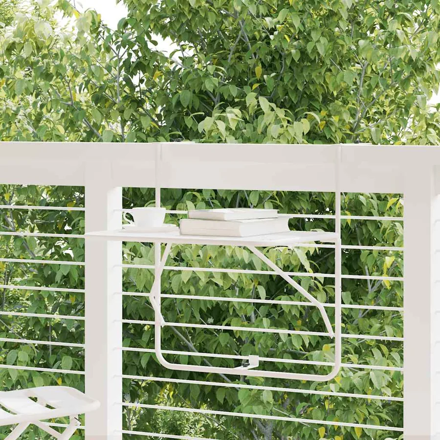 Table de balcon Blanc 60x40 cm Acier