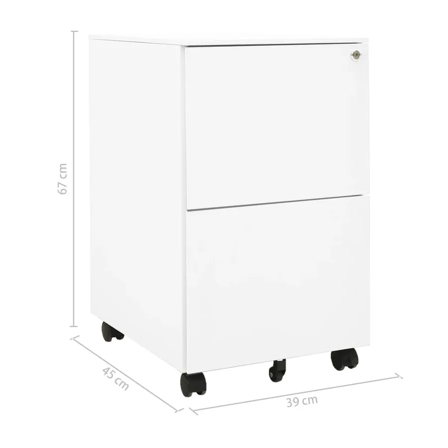 Classeur mobile Blanc 39x45x67 cm Acier - 10