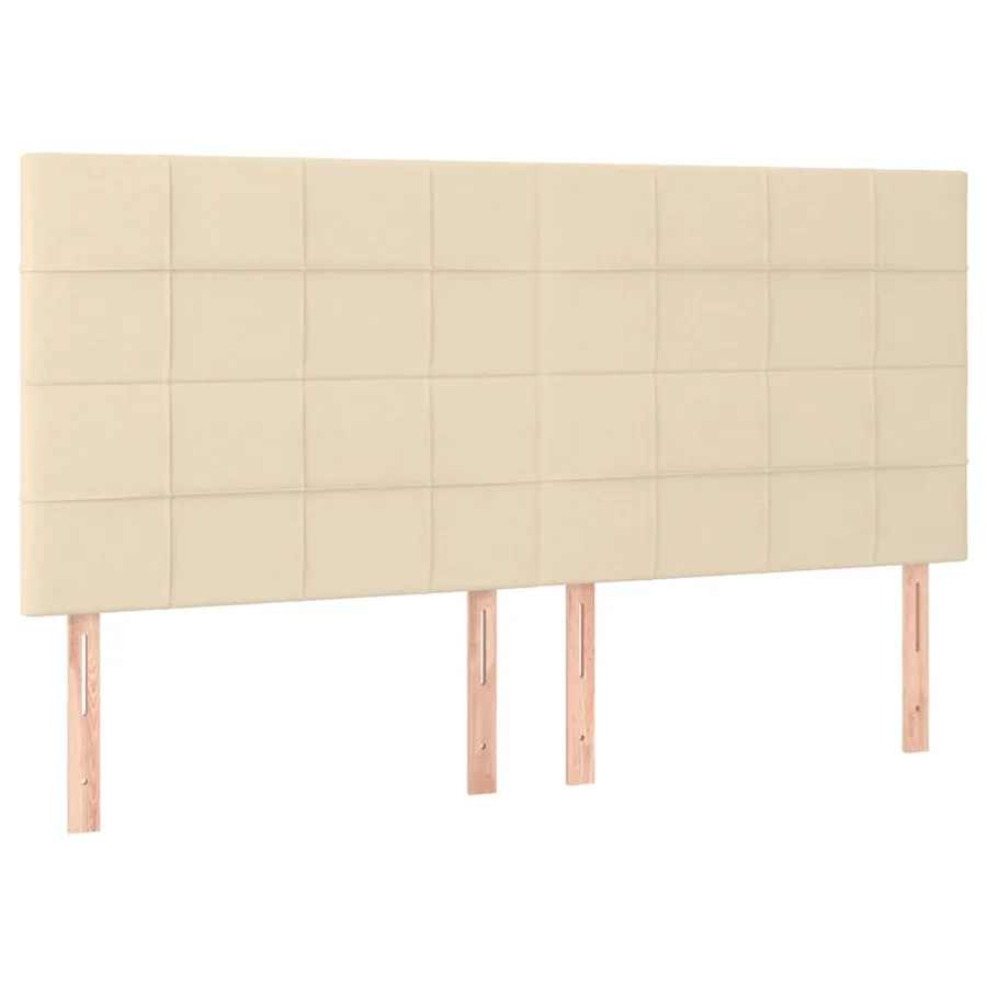 Tête de lit Crème 200x5x118/128 cm Tissu - 2