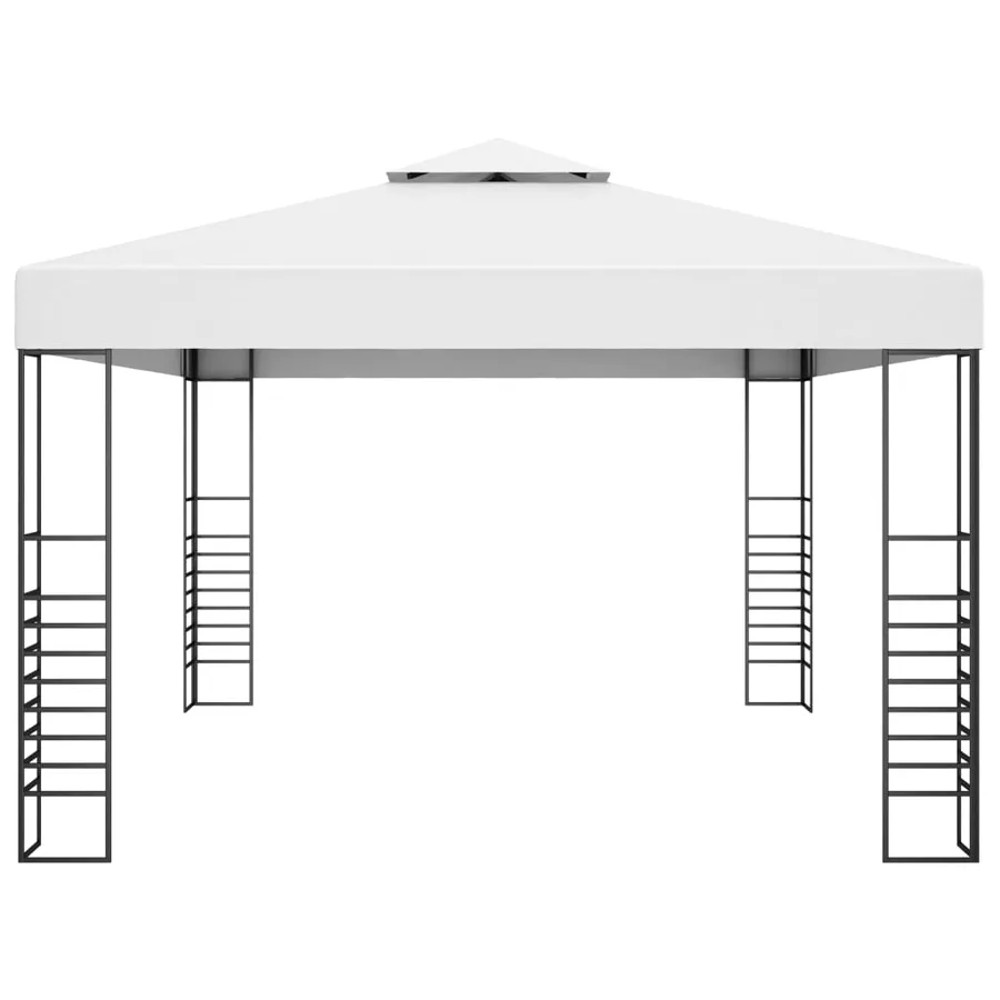 Chapiteau de jardin Acier enduit de poudre 4x3x2,7 m Blanc - 3