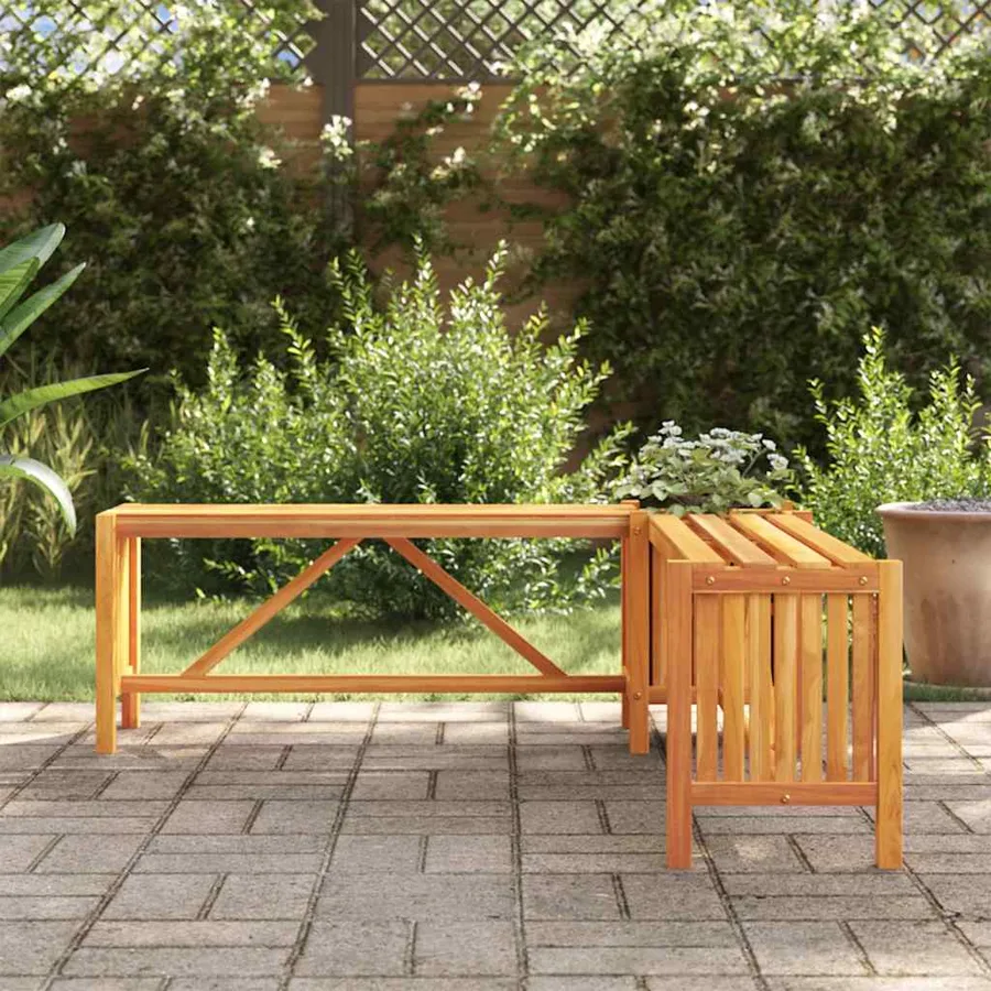 Banc de jardin et jardinière 117x117x40 cm Bois solide d'acacia - 3