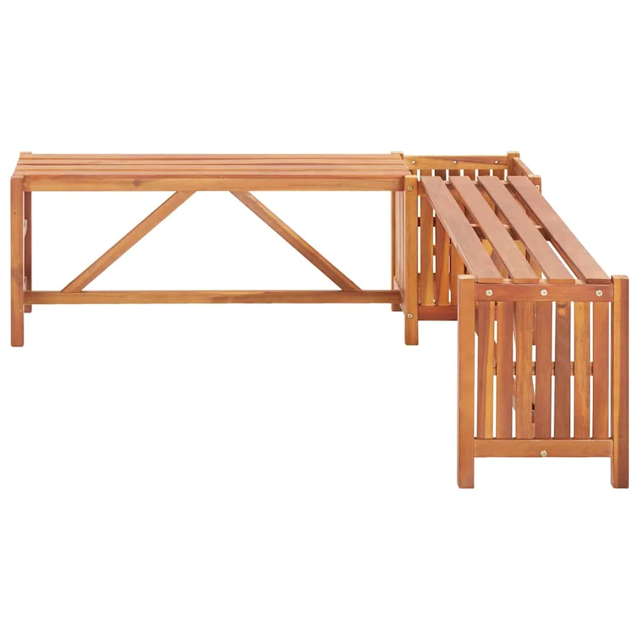 Banc de jardin et jardinière 117x117x40 cm Bois solide d'acacia - 4