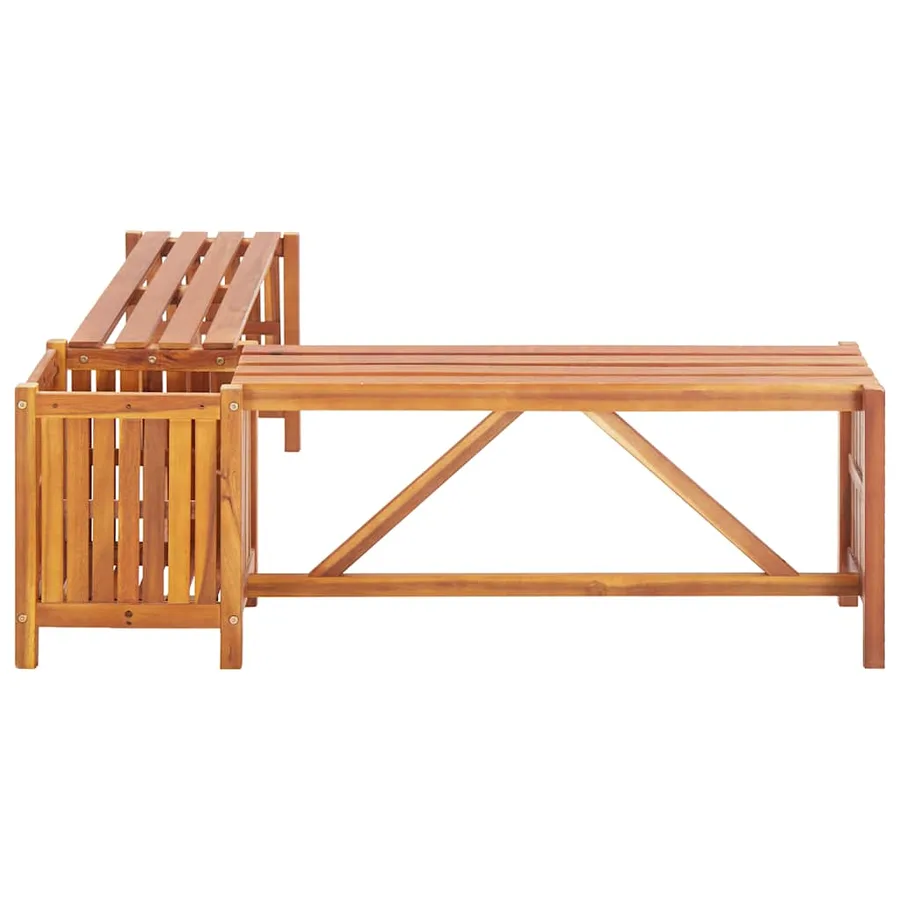 Banc de jardin et jardinière 117x117x40 cm Bois solide d'acacia - 6