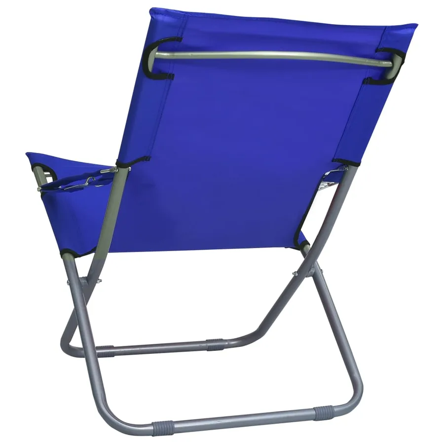 Chaises pliables de plage lot de 2 Tissu Bleu - 5