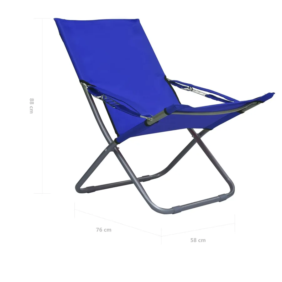 Chaises pliables de plage lot de 2 Tissu Bleu - 8