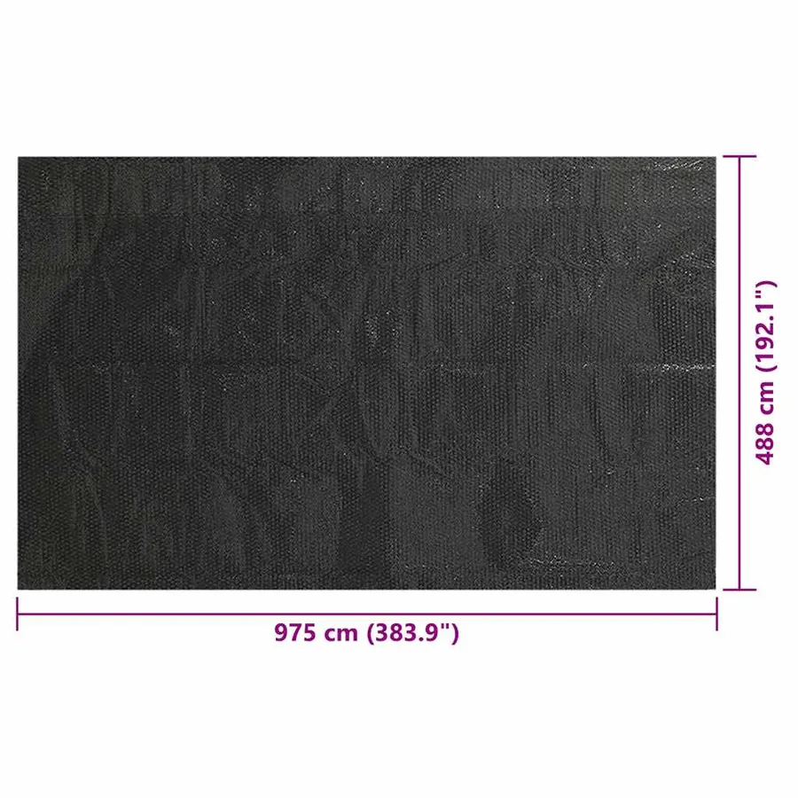 Couverture de piscine Noir 975 x 488 cm PE - 6