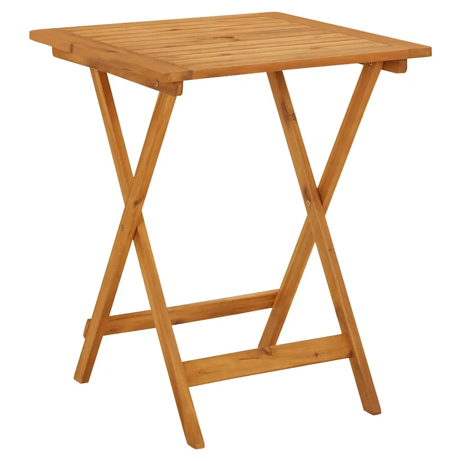 Table pliable de jardin 60x60x75 cm Bois d'acacia solide - 2