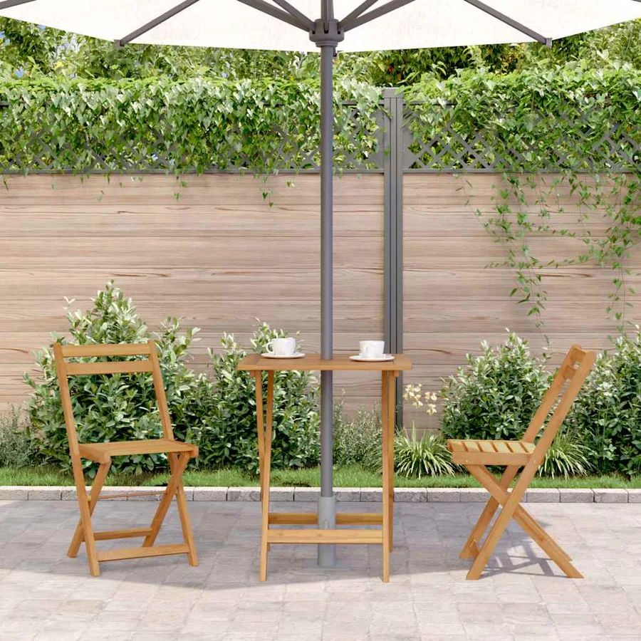 Table pliable de jardin 60x60x75 cm Bois d'acacia solide - 3