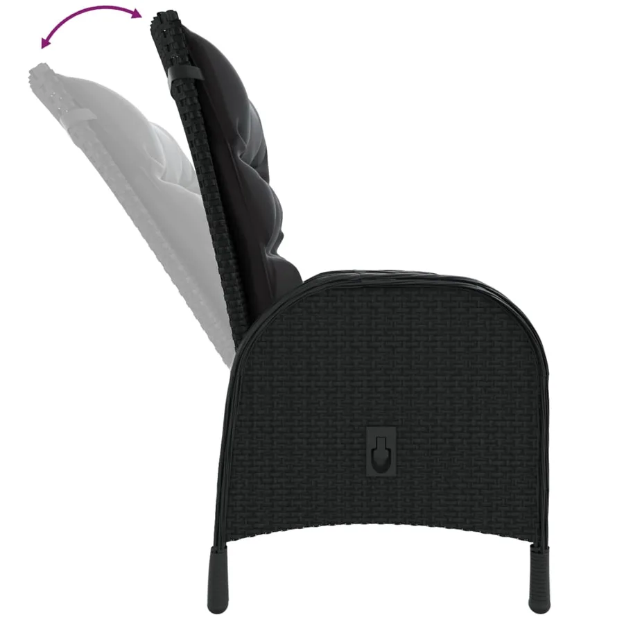 Ensemble de bistro de jardin 5 pcs Résine tressée Noir - 5