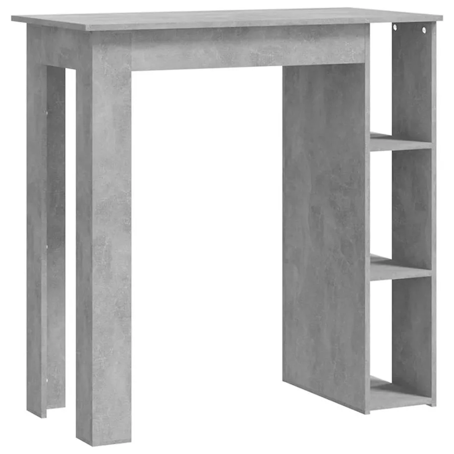 Table de bar avec étagère Gris béton Bois d'ingénierie - 2