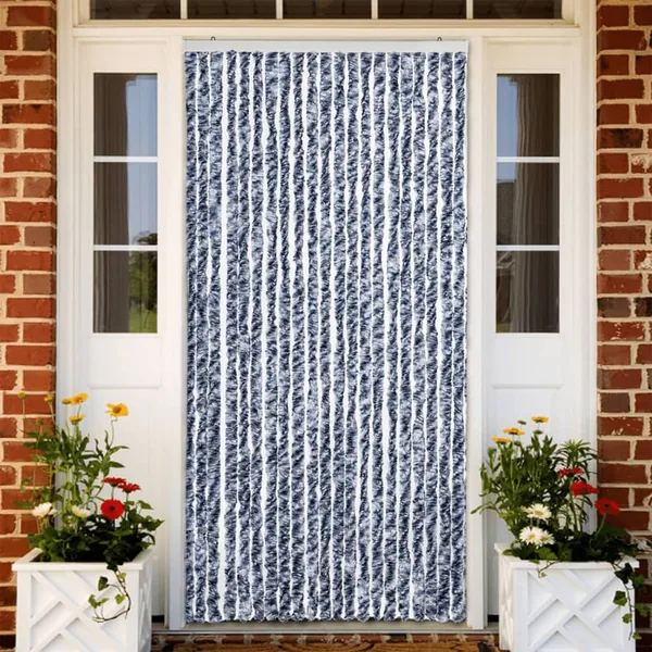 Moustiquaire Bleu blanc et argenté 90x220 cm Chenille