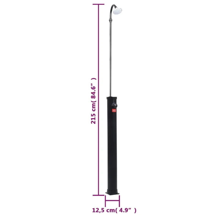 Douche solaire de jardin Noir 215 cm 8 L - 11