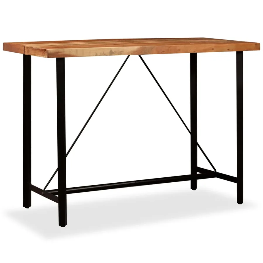 Table de bar Bois massif d'Acacia 150x70x107 cm - 10
