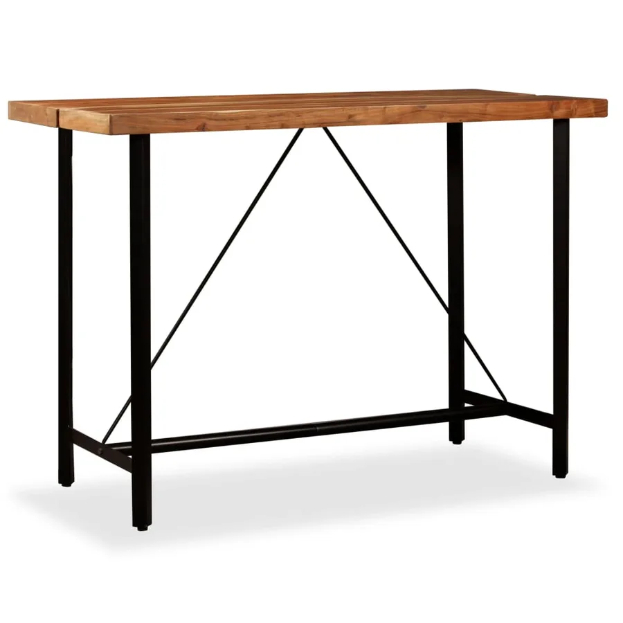 Table de bar Bois massif d'Acacia 150x70x107 cm - 11