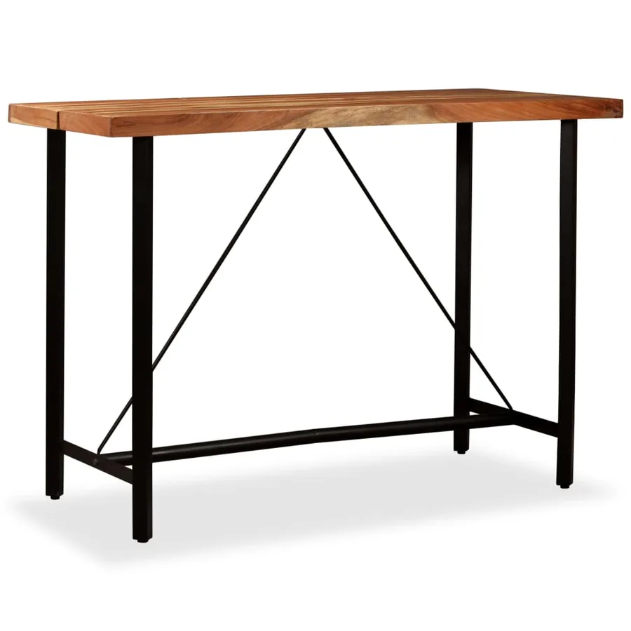 Table de bar Bois massif d'Acacia 150x70x107 cm - 9