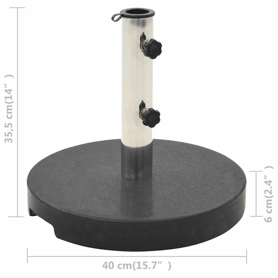 Socle de parasol Granite 20 kg Rond Noir - 8