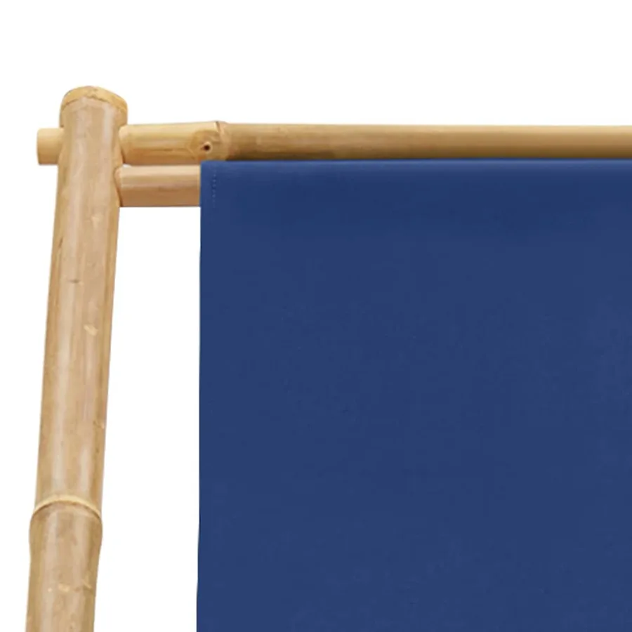 Chaise de terrasse Bambou et toile Bleu marine - 7